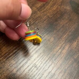 Quirky Fun Colorful Earrings Rainbow Disc Kidscore Primary Color